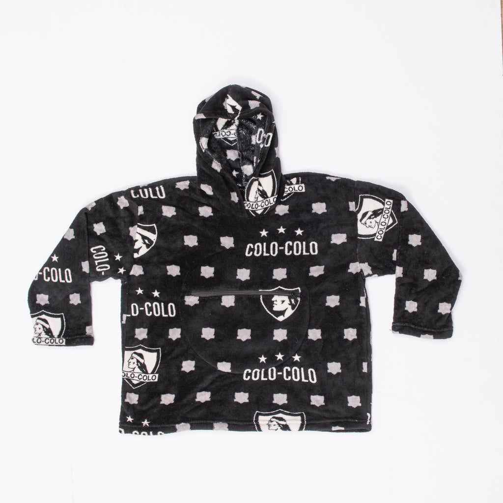 Poncho Cojín colo colo Machini Adulto Negro-Blanco