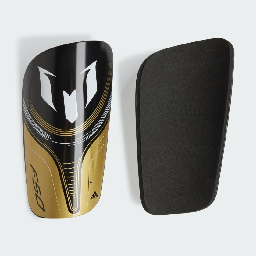 Canilleras Adidas Messi Club Negro/Dorado Adulto