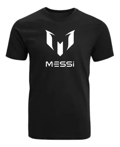 Polera Logo Messi Negra Niño