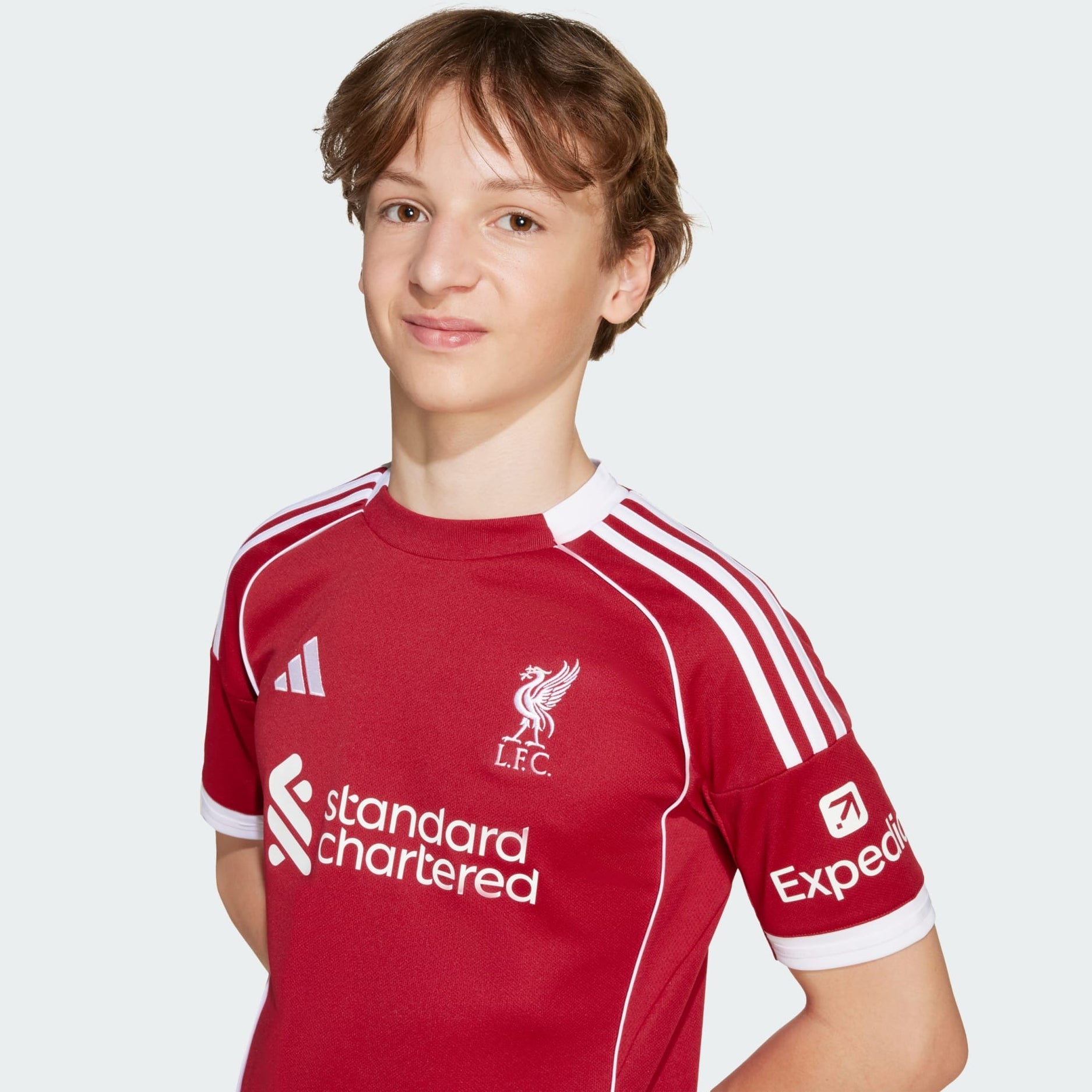 Camiseta Adidas Liverpool Local 25/26 Niño– 100% Fútbol