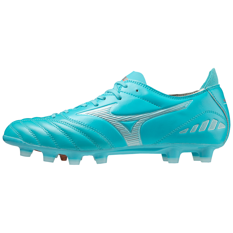 Zapato de Futbol Mizuno Morelia Neo lll Pro Celeste Fg Adulto